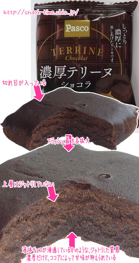 液体チョコが浸透した蒸しケーキ的な 濃厚テリーヌショコラ とものスナックタイム